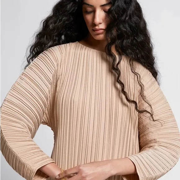 & Other Stories Sculptural Plisse Dress - Picture 4 of 7